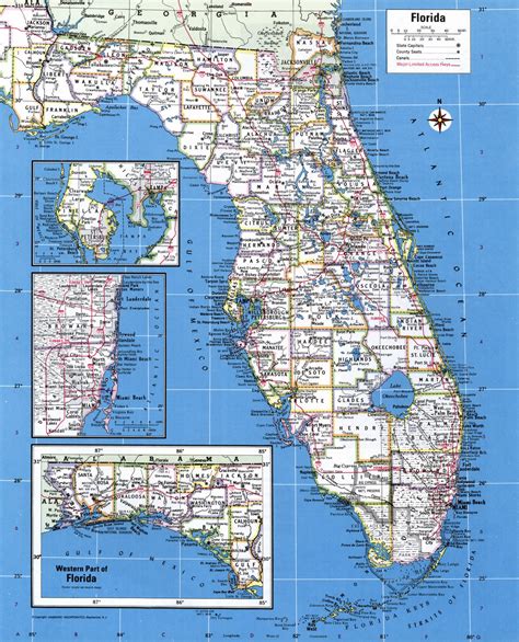 detailed florida map.